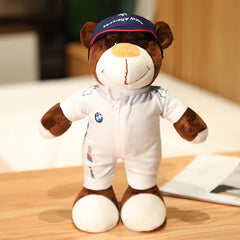 30CM Super Cool Motorcycle Bear Doll Locomotive Teddy Bear Mini Helmet Bear