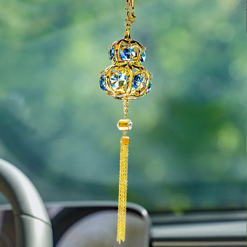 Handcrafted Diamond-Encrusted Metal Car Hoist Pendant Hanging