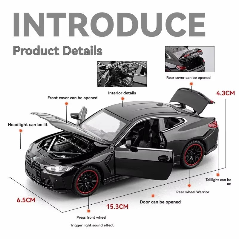 BMW M4 Metal Diecast Car (16x5 cm)
