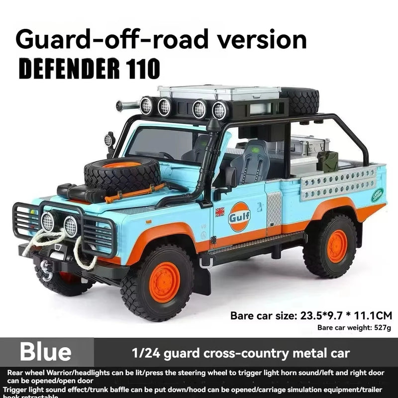 Defender 90 Gulf Metal Diecast Car 1:24 (21x8 cm)