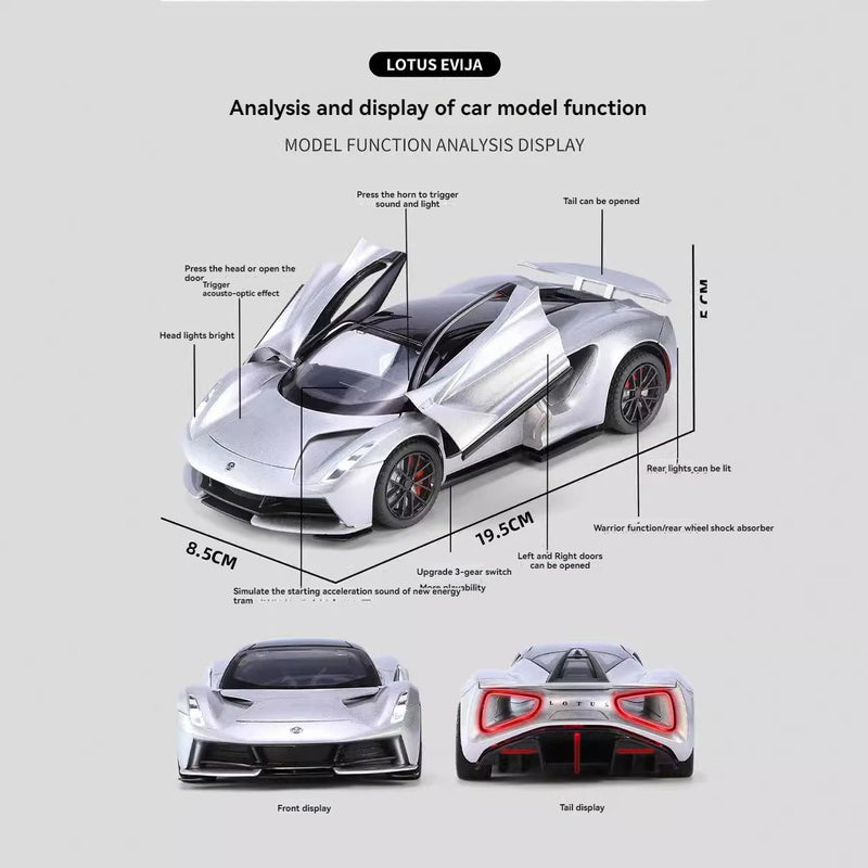 Lotus EVIJA Metal Diecast Car 1:24 (20x8 cm)