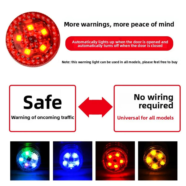 Car Door Warning Anti-collision Safety Flashing Wireless Light 4 Pcs Set