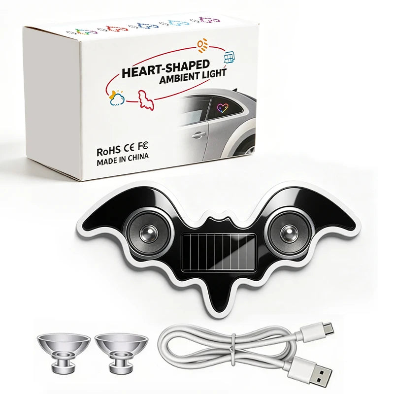 Solar LED Batman Window Ambient Light RGB Wireless Suction Cup Mount