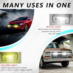 LED Car Grille Spotlight Projector Lens Light DRL 150W 12000LM Super Bright Motorcycle Auxiliary Spotlight 6000K/4500K/3000K 12V