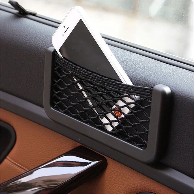 4 PCS SET MODERN CAR ORGANIZER NET WITH PHONE HOLDER POCKET SIDE NET FOR CAR ORGANIZATION