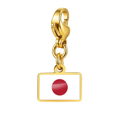 Country Flag Charms Stainless Steel Gold Plated