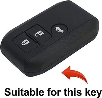 Suzuki 3 Button Key 2.0 (Baleno, Brezza, S Cross, Swift, Ignis) Carbon Abs Keycase with Chain