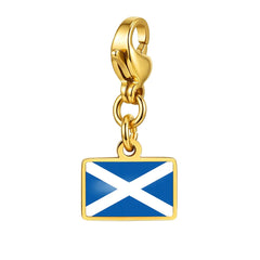 Country Flag Charms Stainless Steel Gold Plated