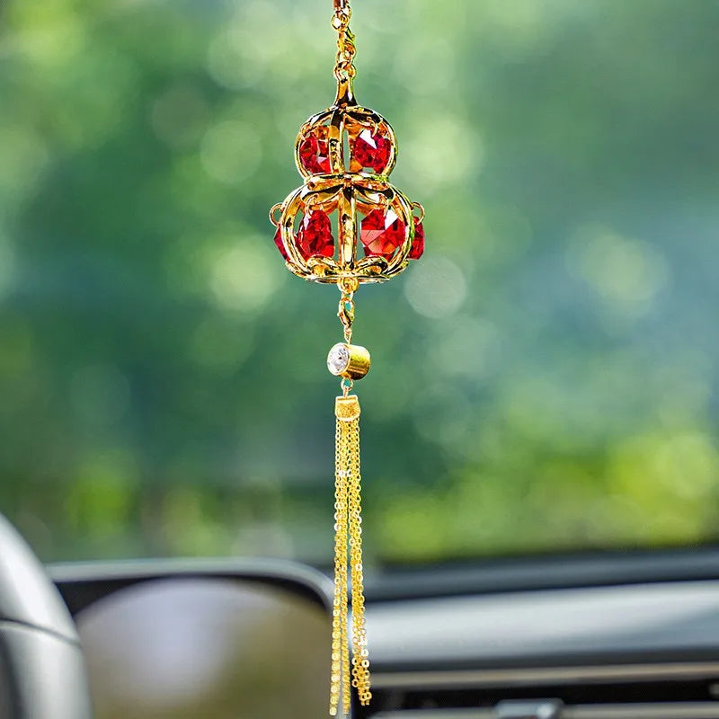 Handcrafted Diamond-Encrusted Metal Car Hoist Pendant Hanging