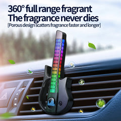 Auto Air Vent Guitar Shape RGB Sound Pickup Light Music Sync LED Ambient Car Interior Lamp