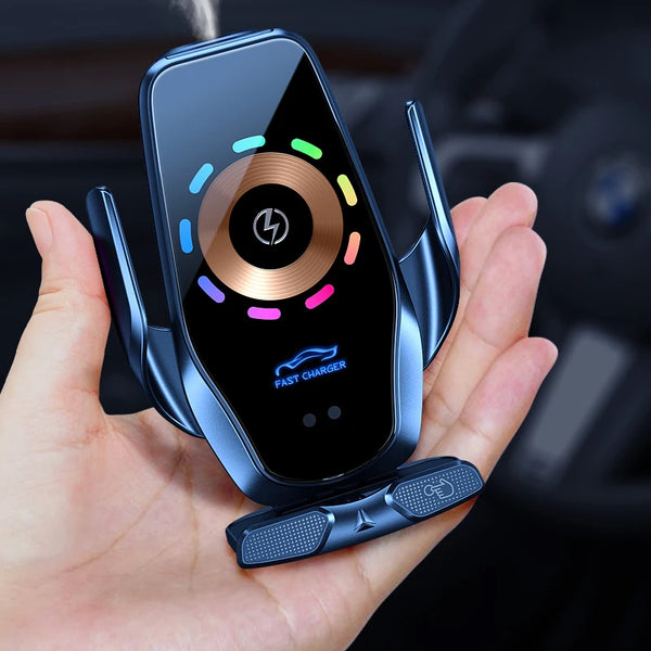 Snap on Type Magnetic Wireless Charging Mobile Car Air Vent Phone Holder 360 Rotation Aluminum Alloy Material Universal Dashboard Mount