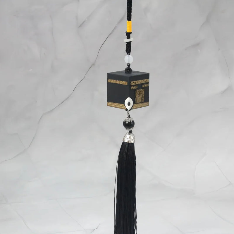 Eid Al-Fitr Resin Ornament Car-Mounted Muslim Kaaba Mosque-Shaped Rearview Mirror Pendant