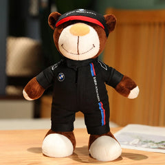 30CM Super Cool Motorcycle Bear Doll Locomotive Teddy Bear Mini Helmet Bear