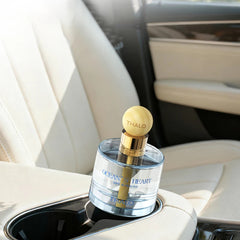 Round Wood Cover Aromatherapy 50ml Car Perfume