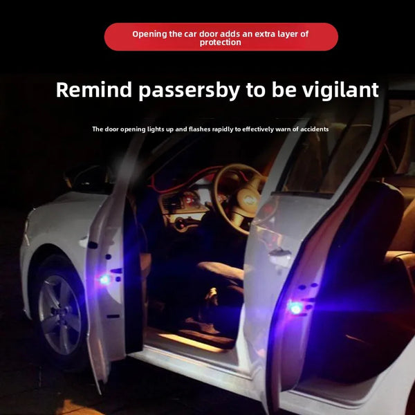Car Door Warning Anti-collision Safety Flashing Wireless Light 4 Pcs Set