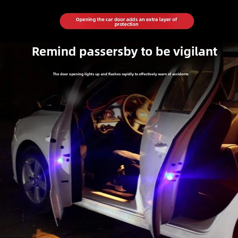 Car Door Warning Anti-collision Safety Flashing Wireless Light 4 Pcs Set