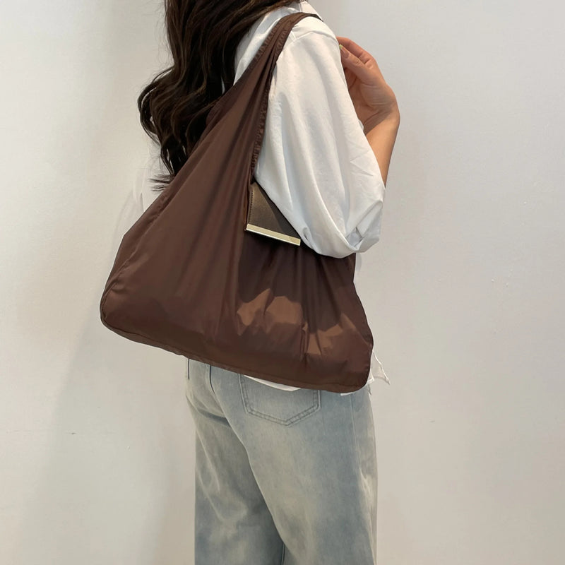 Foldable Tote Shopping Shoulder Bag - Compact & Spacious for Daily Commute, Shopping & Travel