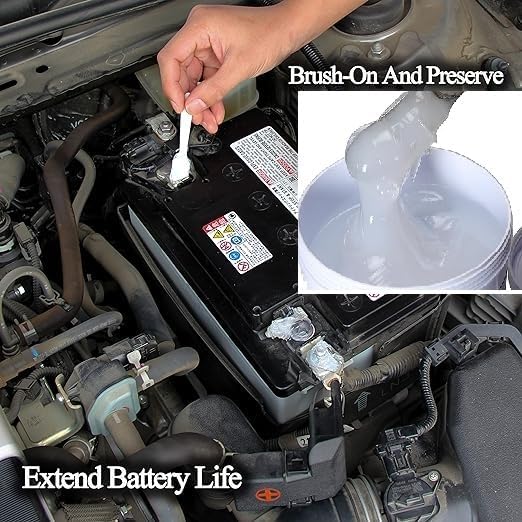 Synthetic Lubricant with Brush, Reduces Friction, Noise, Rust and Corrosion Protection, Heavy Duty Vehicle White Grease, Long Lasting for Cars, Buses, Trucks, 2 Wheelers