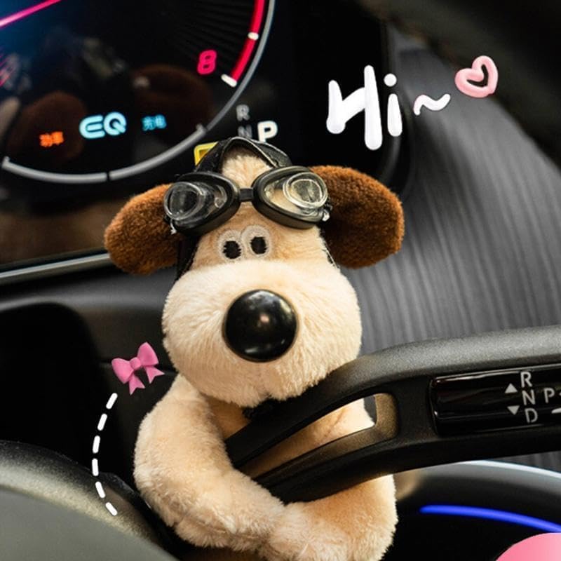 Wiper Turn Signal Lever Shift Knob Decorative Plush Cute Cat Dog Column Shift Decoration Accompany Car Interior Accessories