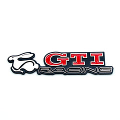 3D GTI RACING Metal Sticker Decal Red (15.5 x 3.5 cm)