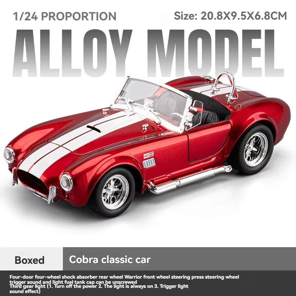 Shelby Cobra Metal Diecast Car 1:24 (21x8 cm)
