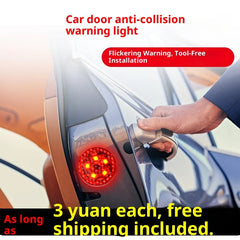 Car Door Warning Anti-collision Safety Flashing Wireless Light 4 Pcs Set