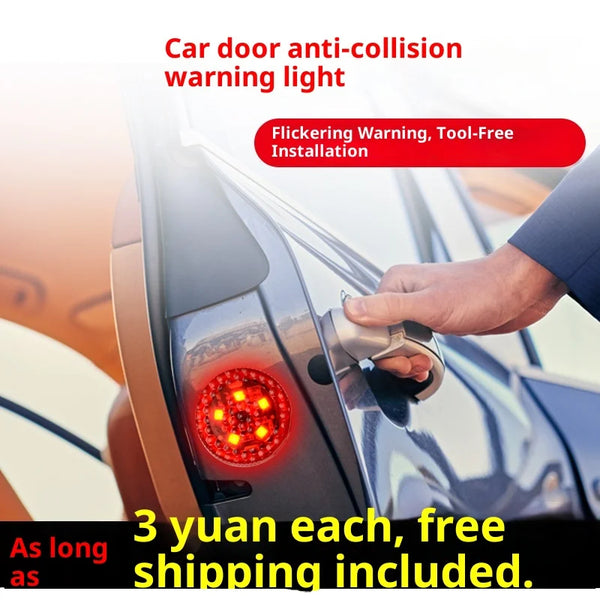 Car Door Warning Anti-collision Safety Flashing Wireless Light 4 Pcs Set