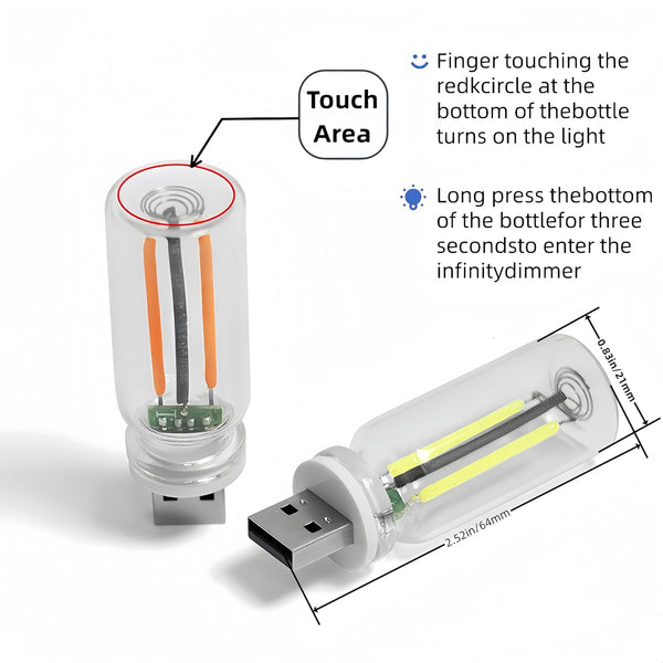 Innovative Car USB Mood Lamp (Touch Control) Set of 2 Pcs