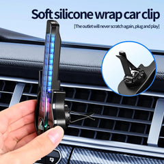 Auto Air Vent Guitar Shape RGB Sound Pickup Light Music Sync LED Ambient Car Interior Lamp