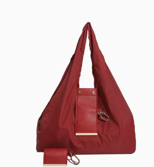 Foldable Tote Shopping Shoulder Bag - Compact & Spacious for Daily Commute, Shopping & Travel