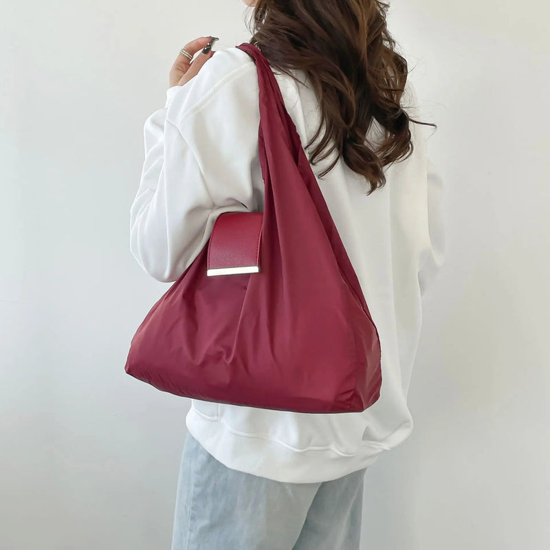 Foldable Tote Shopping Shoulder Bag - Compact & Spacious for Daily Commute, Shopping & Travel
