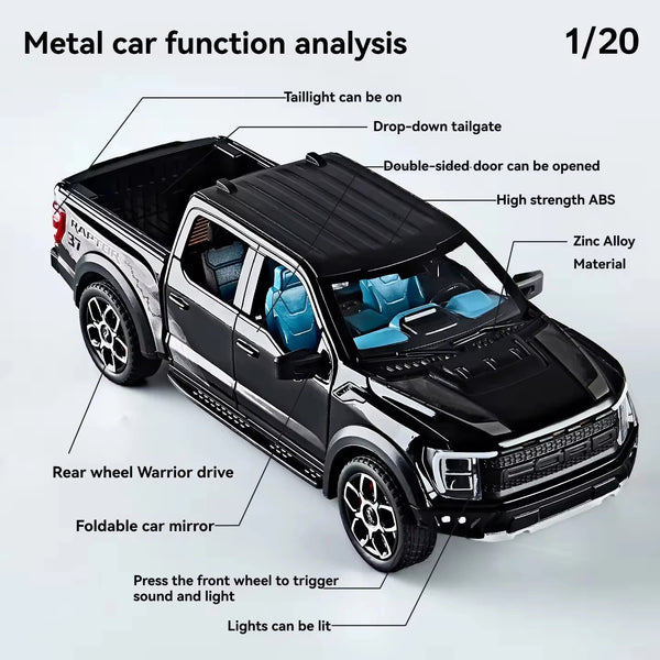 Ford Raptor Metal Diecast Car 1:24 (21x8 cm)