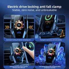 Snap on Type Magnetic Wireless Charging Mobile Car Air Vent Phone Holder 360 Rotation Aluminum Alloy Material Universal Dashboard Mount