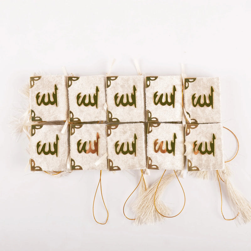 Cappuccino Arabic Mini Quran Book for Muslim Eid Car Hanging Decoration and Ramadan Party Favors