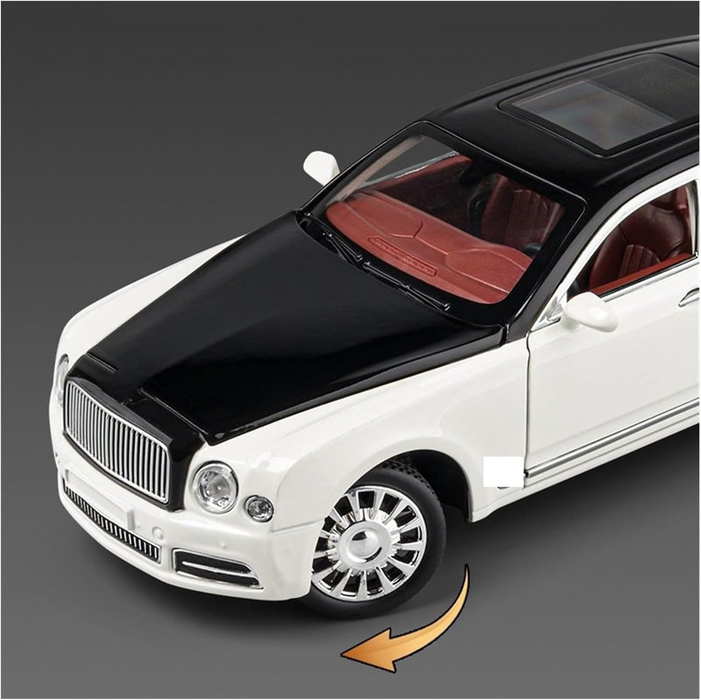 Bentley Mulsane White Metal Diecast Car 1:24 (20x8 cm)