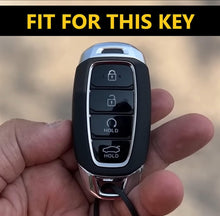 Load image into Gallery viewer, Hyundai Verna/i20 4 Button Keyless Push Button Key Premium Batman Metal Alloy Keycase with Holder &amp; Rope Chain
