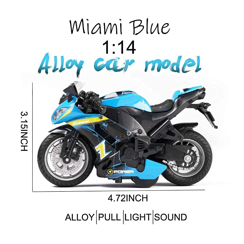 Super Bike Miami Blue Diecast Metal Bike 1:14