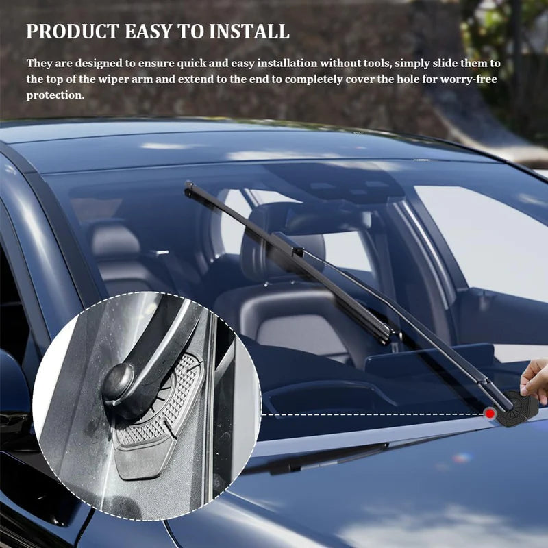 4 Pcs Silicone Wiper Arm Hole Protector Cover Universal Dust & Debris Protection Pad For Cars, SUVs & Trucks