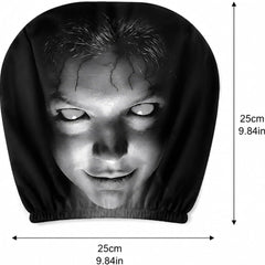 2pcs Modern Style Hooded Bright-Eyed Mysterious Portrait Pattern Car Headrest Covers