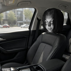 2pcs Modern Style Hooded Bright-Eyed Mysterious Portrait Pattern Car Headrest Covers
