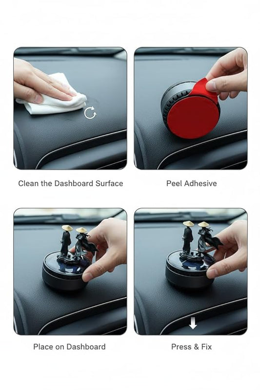 Warrior Solar Powered Rotating Car Perfume | Dashboard Air Freshener Diffuser | Battery-Free & Eco-Friendly