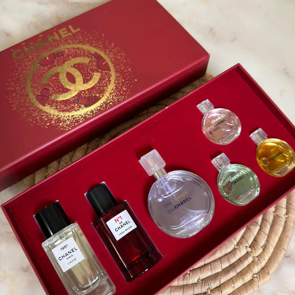 Chanel 6 Pcs Red Perfume Gift Set