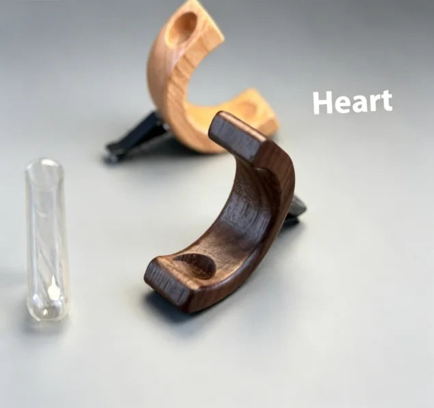 Black Walnut Wood Car Flower Vase Holder Ornaments Wooden Vent Clip 2 Pcs Set