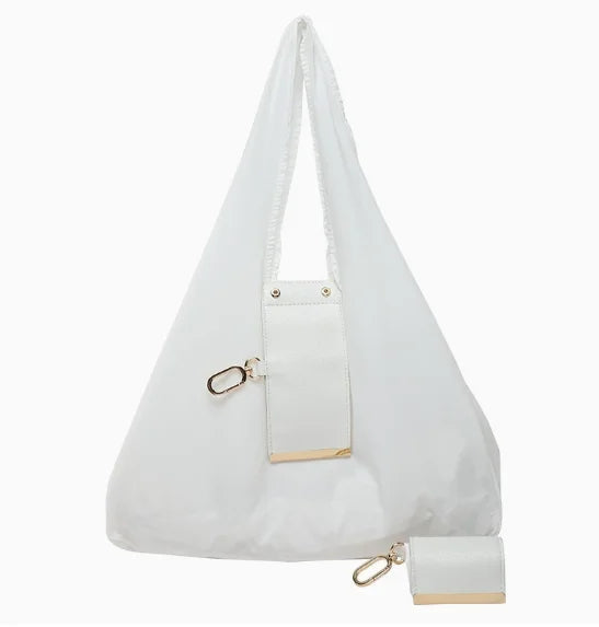 Foldable Tote Shopping Shoulder Bag - Compact & Spacious for Daily Commute, Shopping & Travel