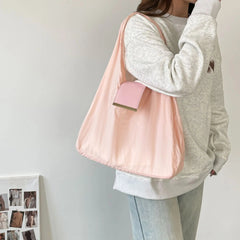 Foldable Tote Shopping Shoulder Bag - Compact & Spacious for Daily Commute, Shopping & Travel