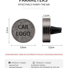 Car Aroma Diffuser Air Outlet Ornament Zinc Alloy Leather Material