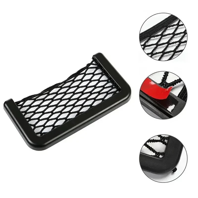4 PCS SET MODERN CAR ORGANIZER NET WITH PHONE HOLDER POCKET SIDE NET FOR CAR ORGANIZATION