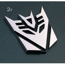 Load image into Gallery viewer, 3D Transformer Deception Metal Sticker Decal Silver (7x7 cm)