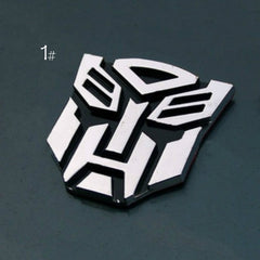3D Transformer Autobot Metal Sticker Decal Silver (7x7 cm)