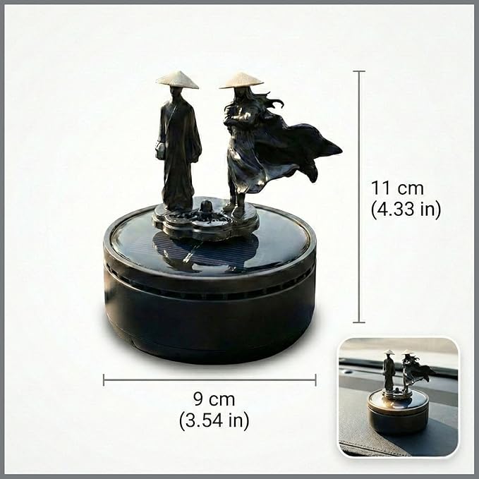 Warrior Solar Powered Rotating Car Perfume | Dashboard Air Freshener Diffuser | Battery-Free & Eco-Friendly